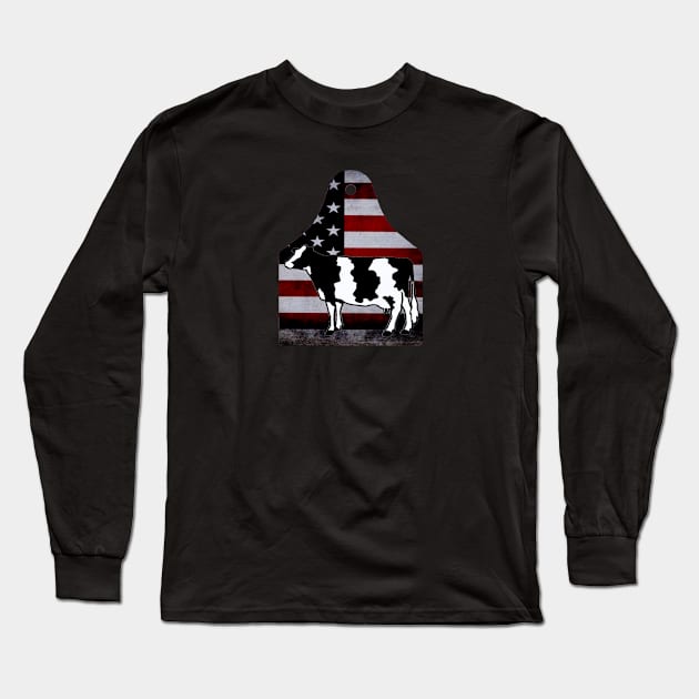 American Flag Ear Tag - Holstein - NOT FOR RESALE WITHOUT PERMISSION Long Sleeve T-Shirt by l-oh